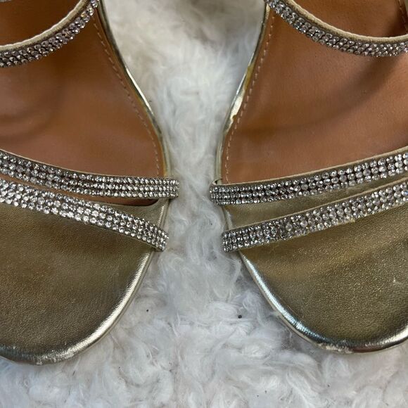 Steve Madden silver Rhinestones ankle straps heels back zipper size 10M - Picture 11 of 11